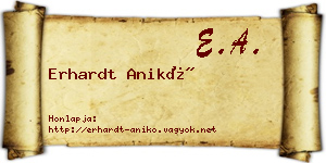 Erhardt Anikó névjegykártya