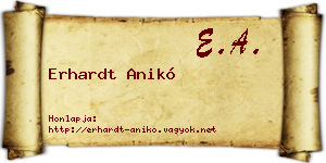 Erhardt Anikó névjegykártya